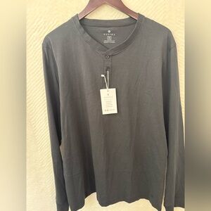 Vustra Men's Charcoal Long Sleeve Henley